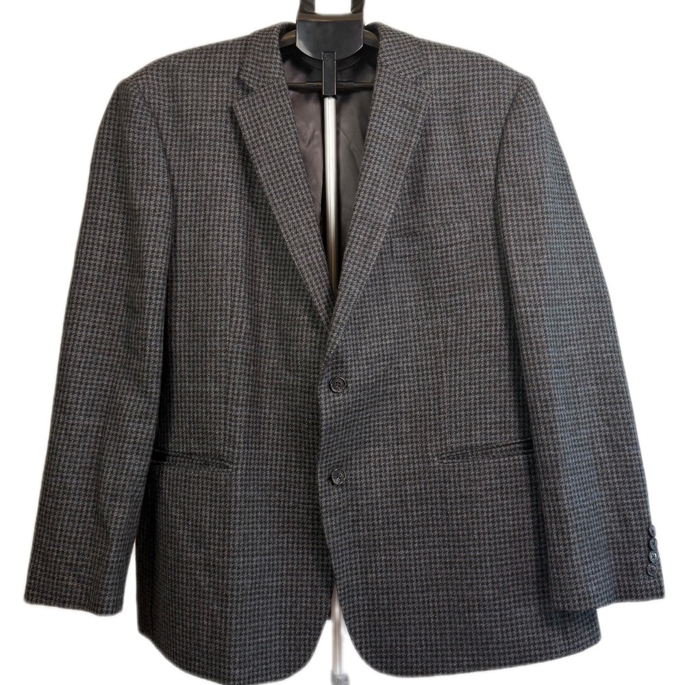 Lauren Ralph Lauren Mens 50RSlimFit 100% Wool Gray Houndstooth Blazer Sport Coat